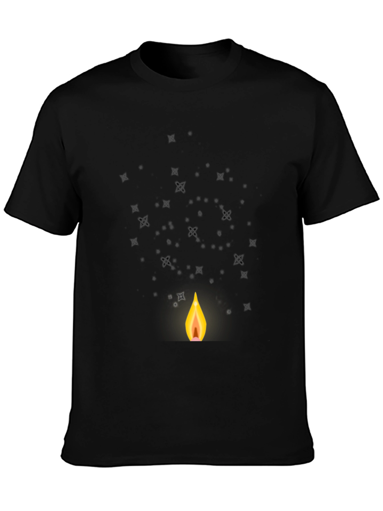 Sparkling Flame Graphic Tee - Classic Black