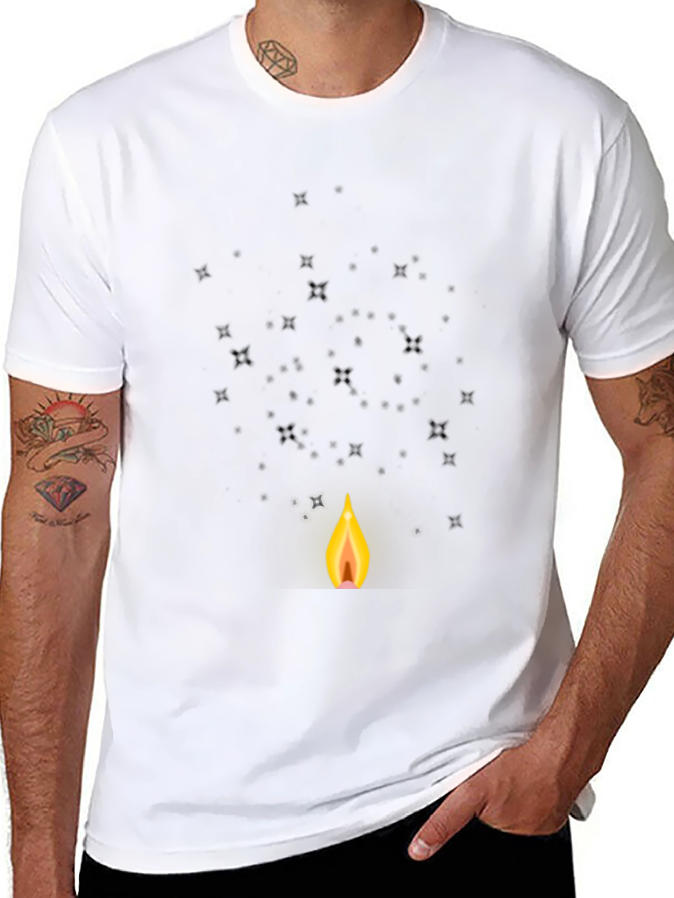 Sparkling Flame Graphic Tee - Classic Black
