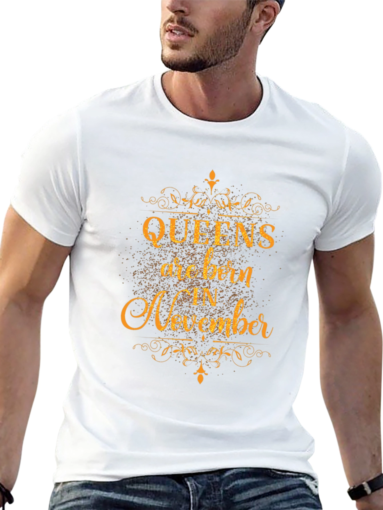 Queens Are Born in November Black T-Shirt