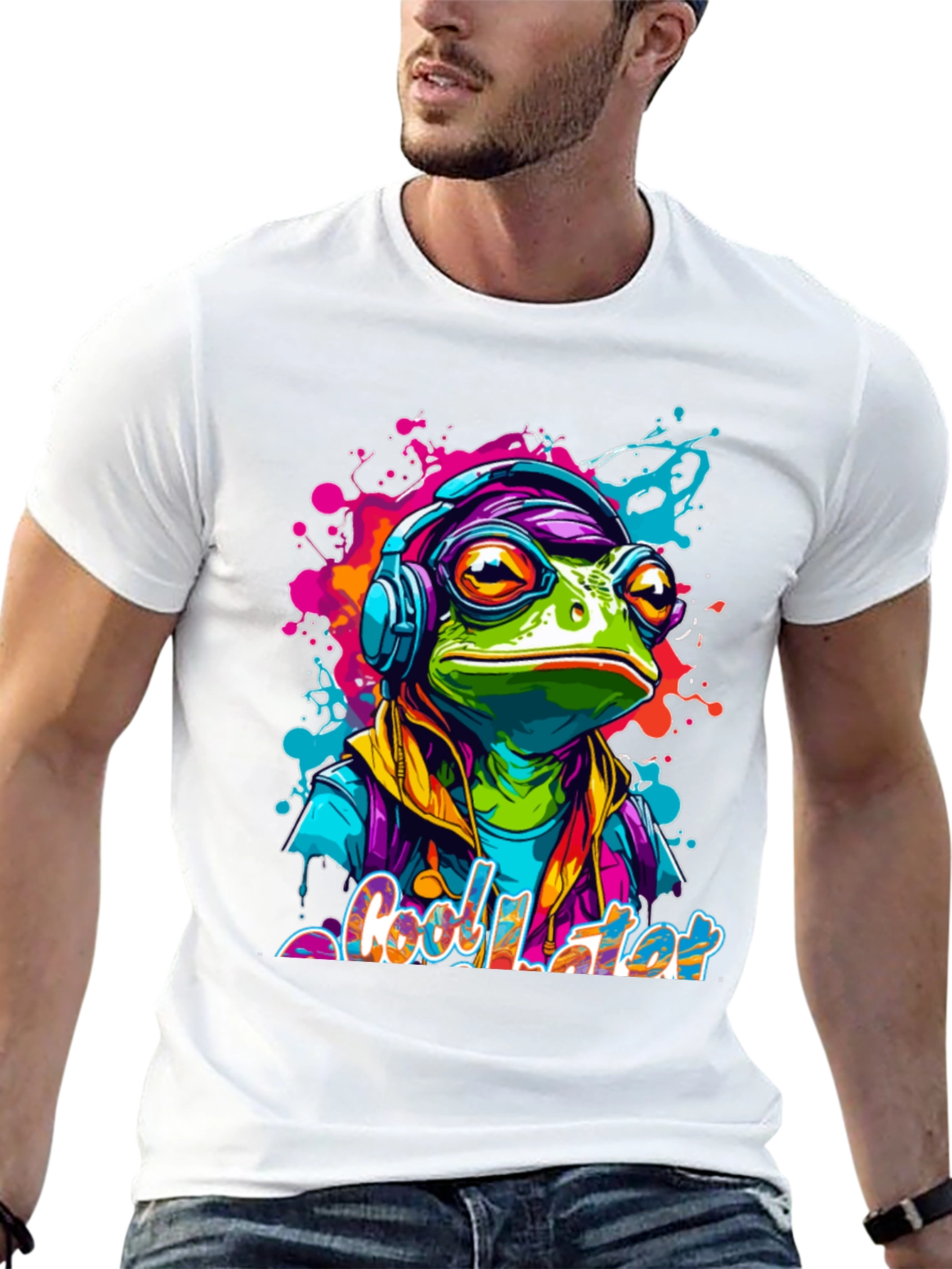 Cool Frog Later Graphic Tee - Funky Design
