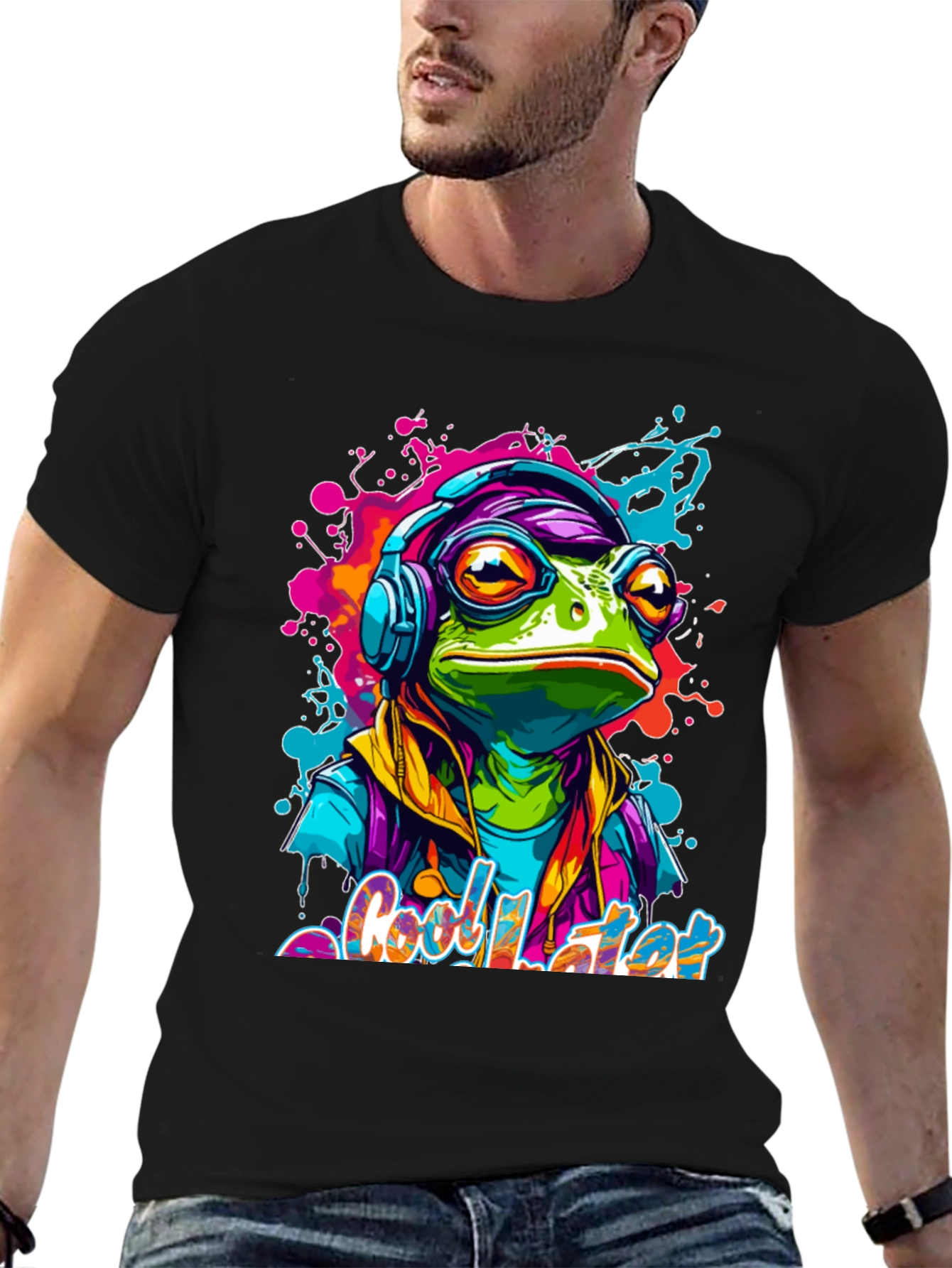 Cool Frog Later Graphic Tee - Funky Design