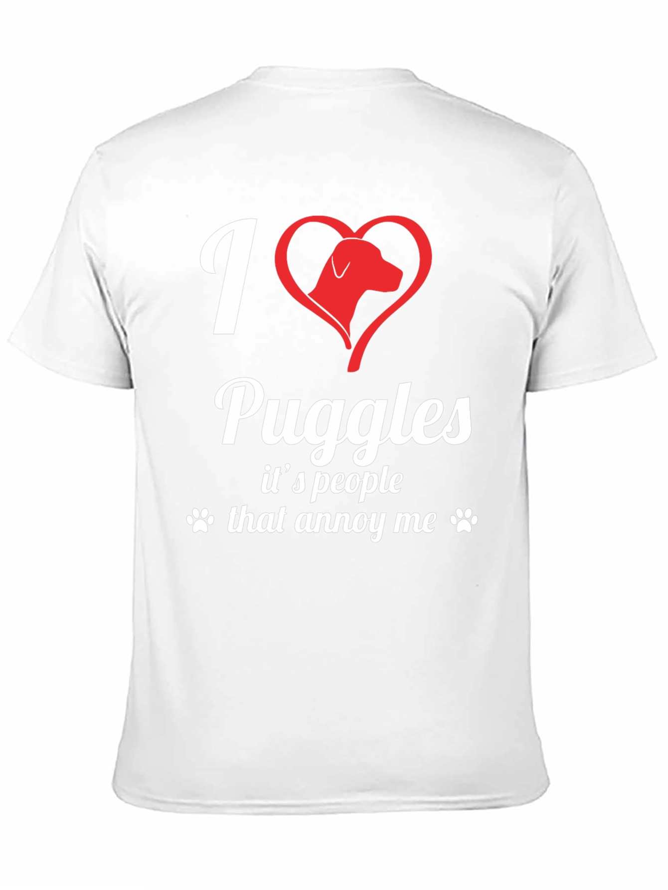 I Love Puggles Funny Novelty T-Shirt