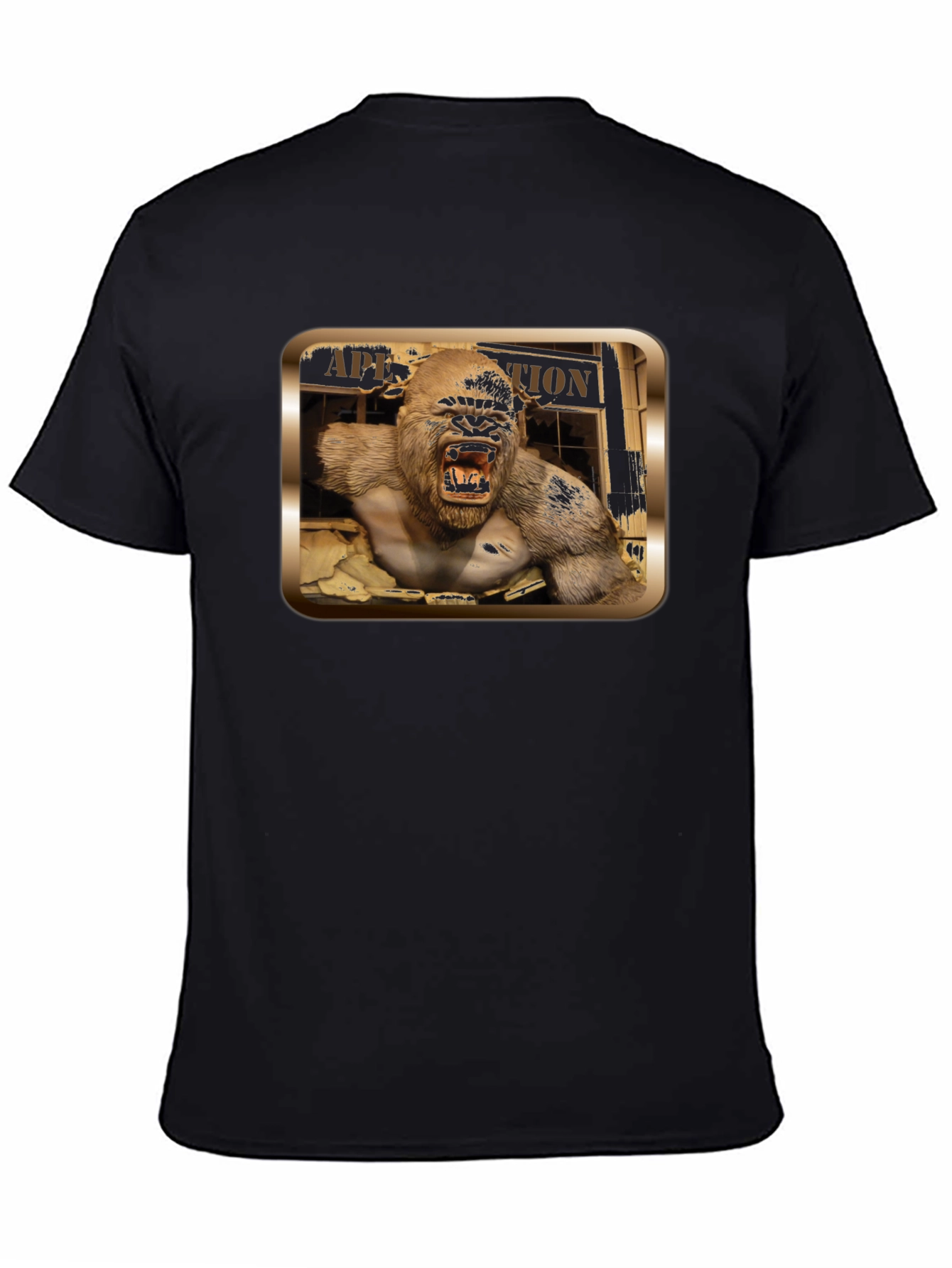 Angry Ape Graphic Print Black T-Shirt