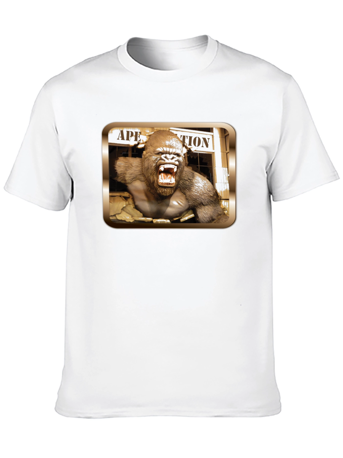 Angry Ape Graphic Print Black T-Shirt