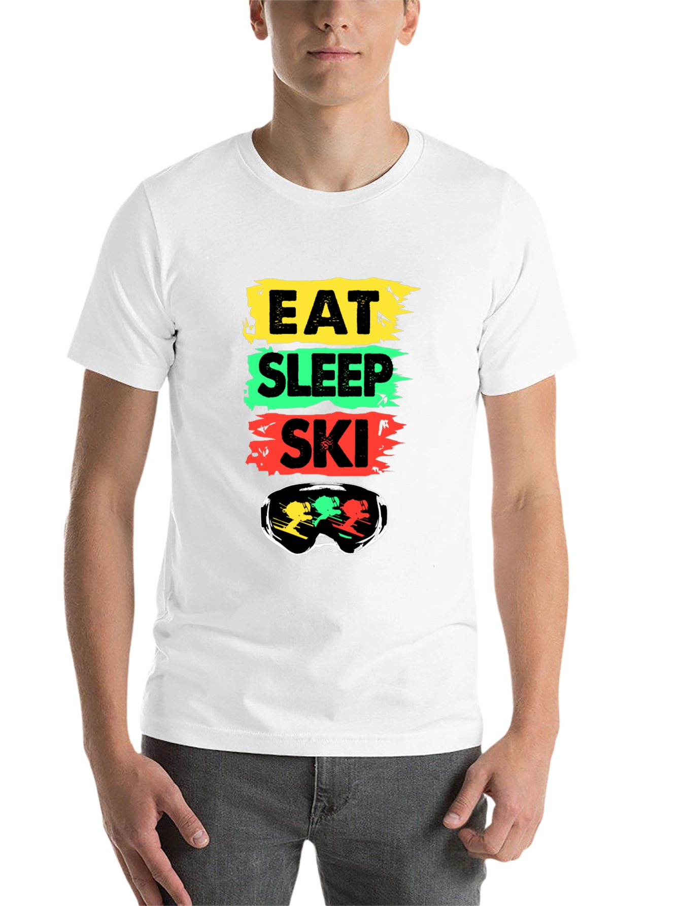 Eat Sleep Ski Black T-Shirt