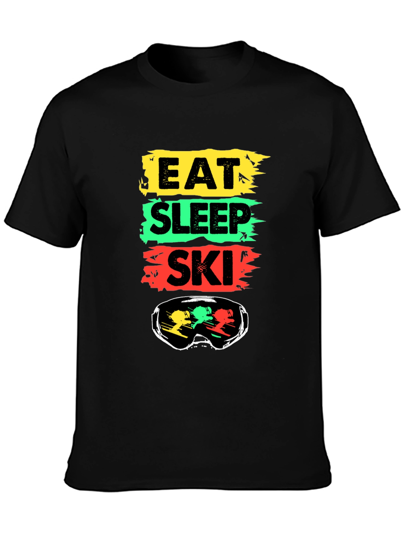 Eat Sleep Ski Black T-Shirt