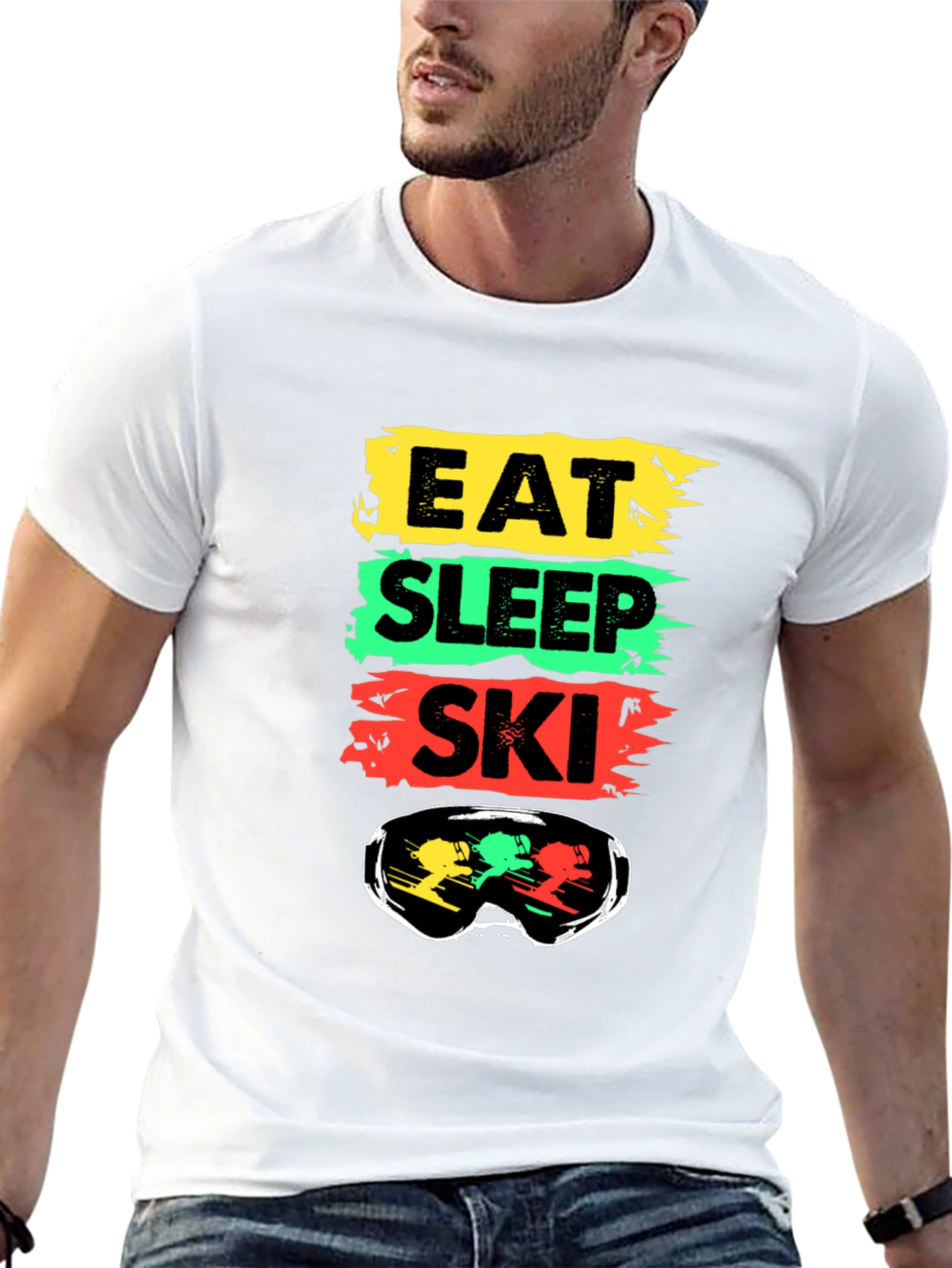 Eat Sleep Ski Black T-Shirt