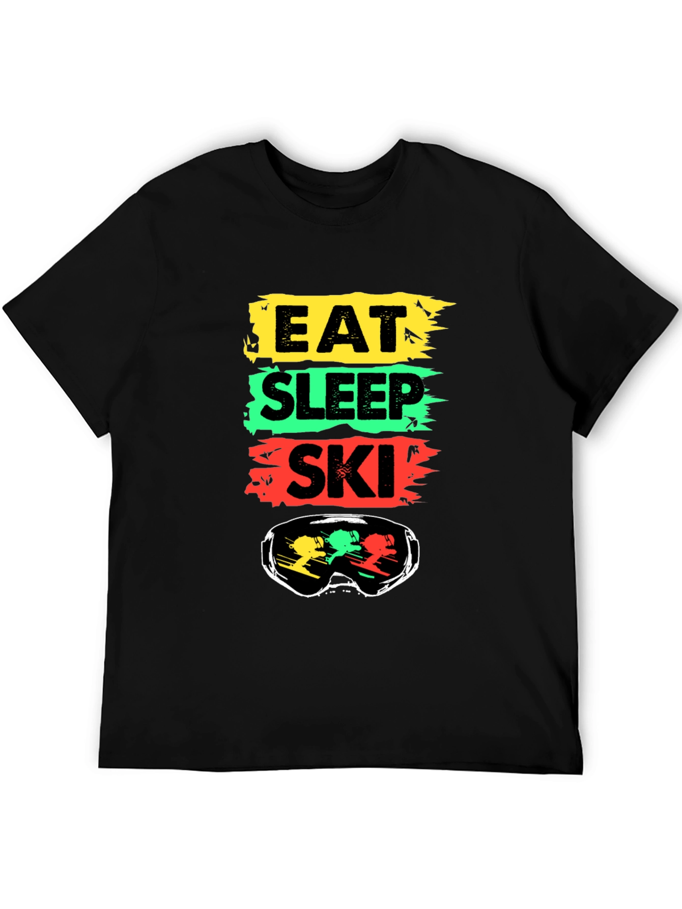 Eat Sleep Ski Black T-Shirt