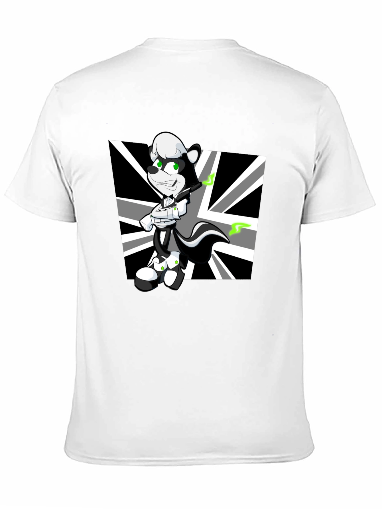 Cartoon Skunk Graphic Black T-Shirt