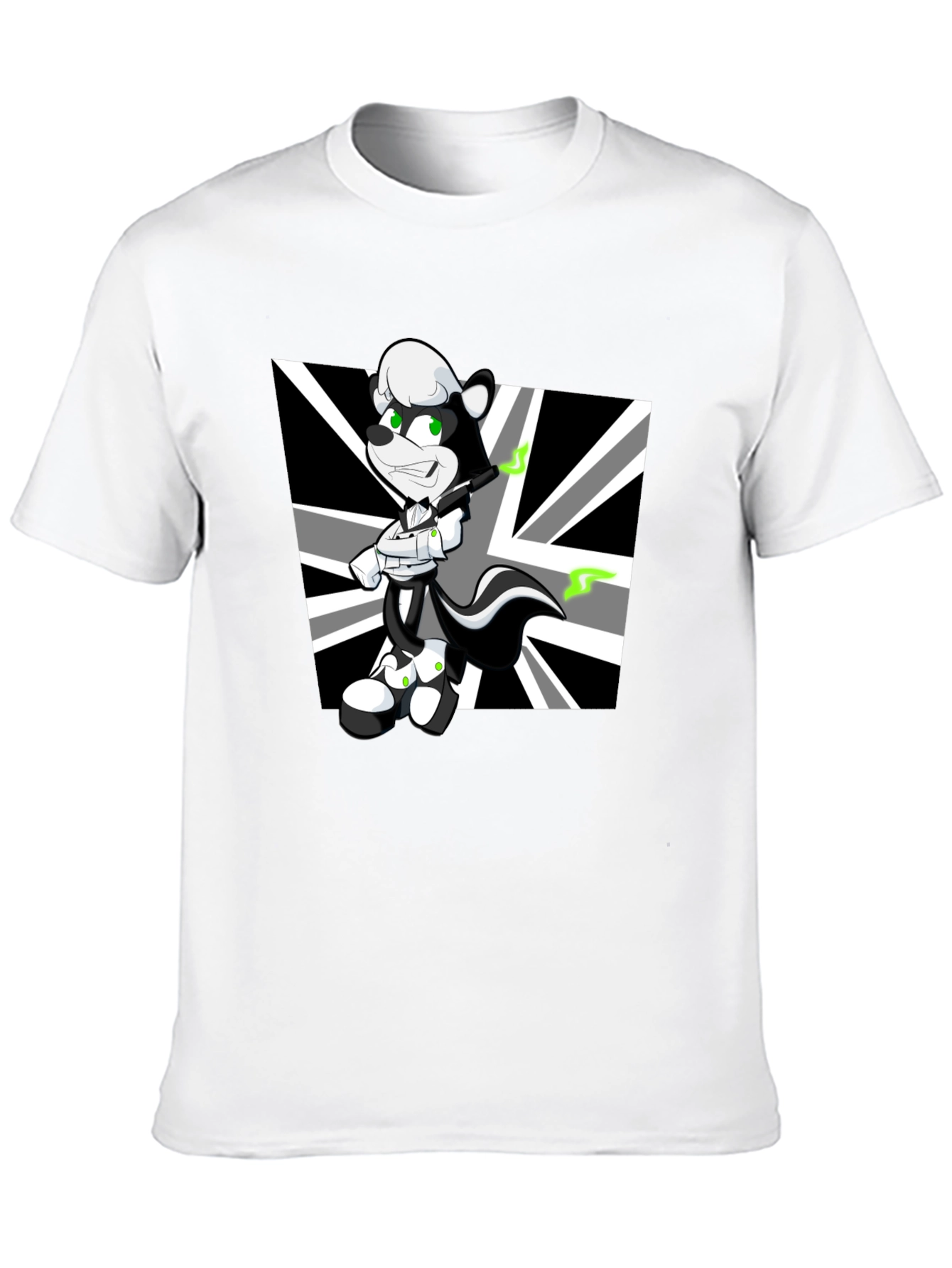 Cartoon Skunk Graphic Black T-Shirt