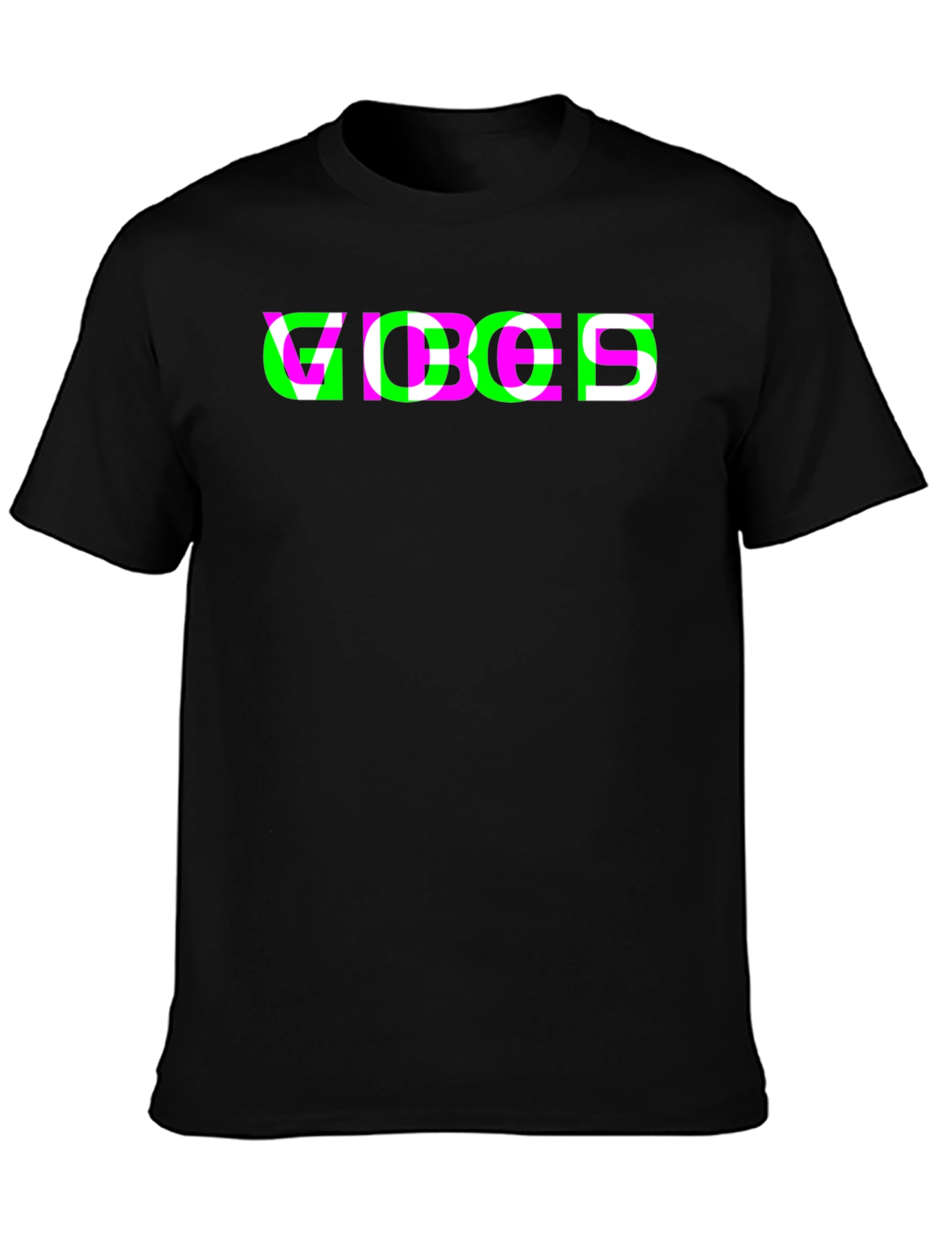 Vibes Graphic Tee - Trendy Black T-Shirt