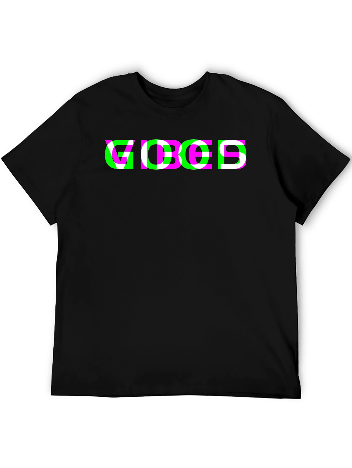Vibes Graphic Tee - Trendy Black T-Shirt