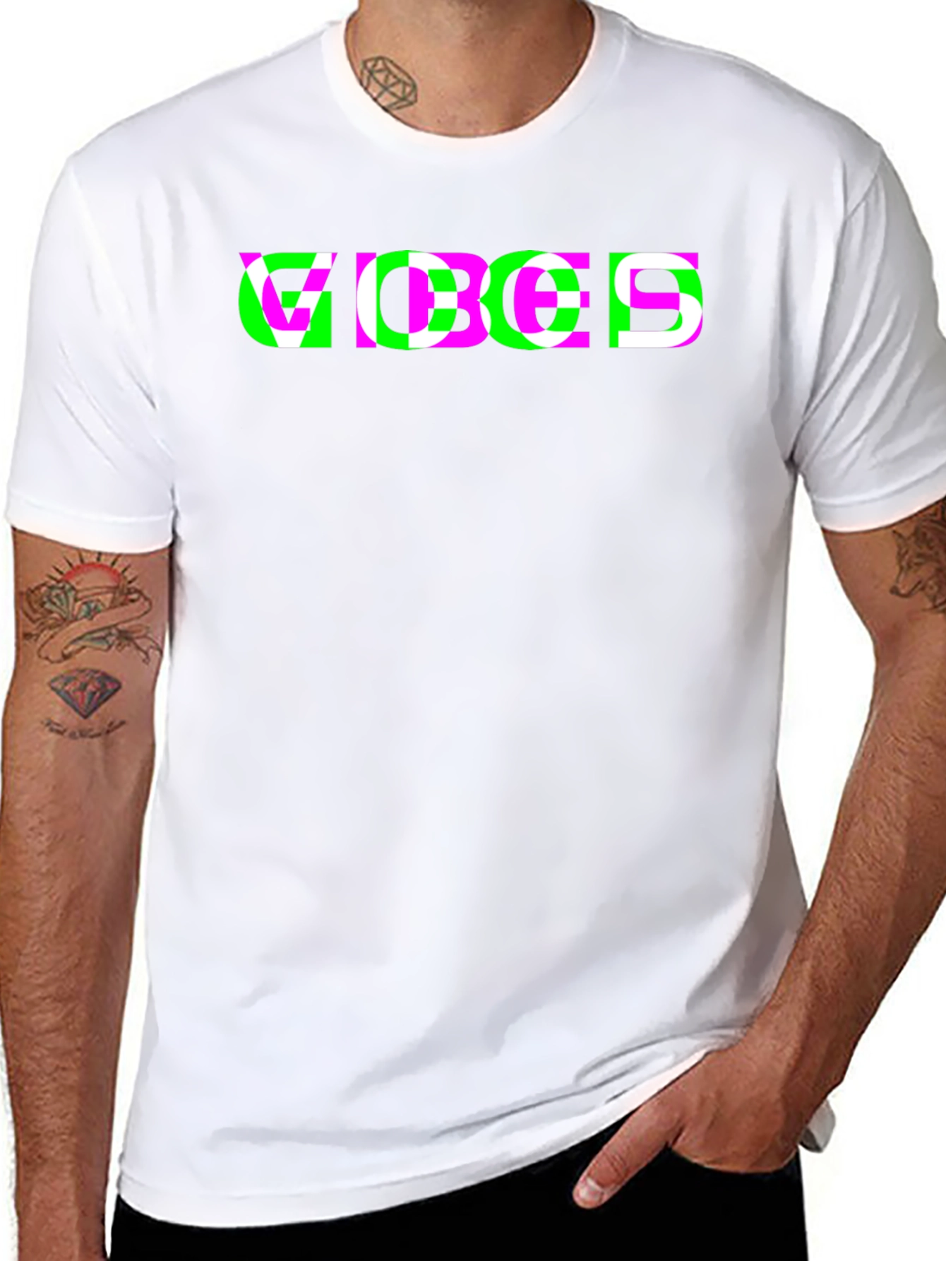 Vibes Graphic Tee - Trendy Black T-Shirt
