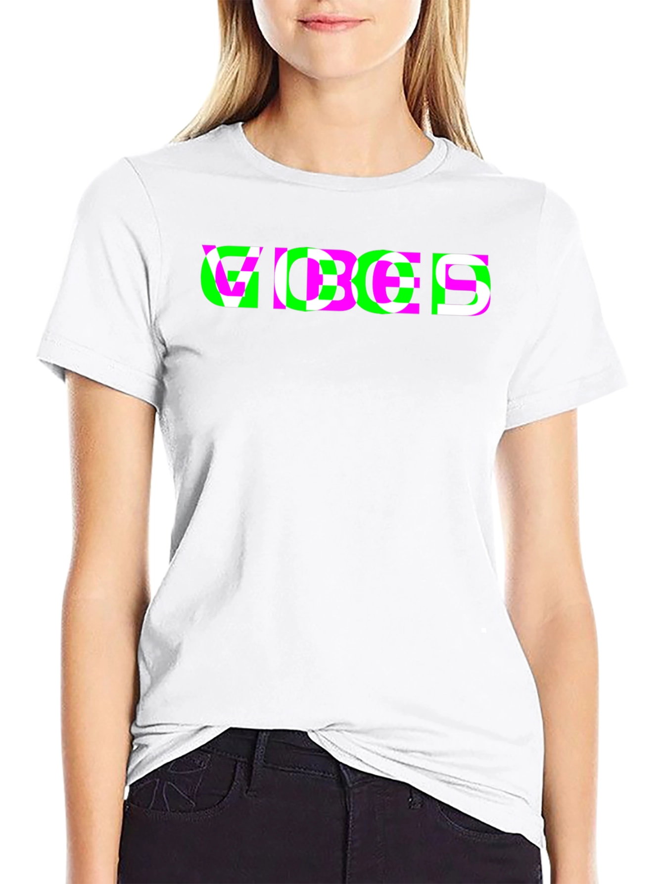 Vibes Graphic Tee - Trendy Black T-Shirt