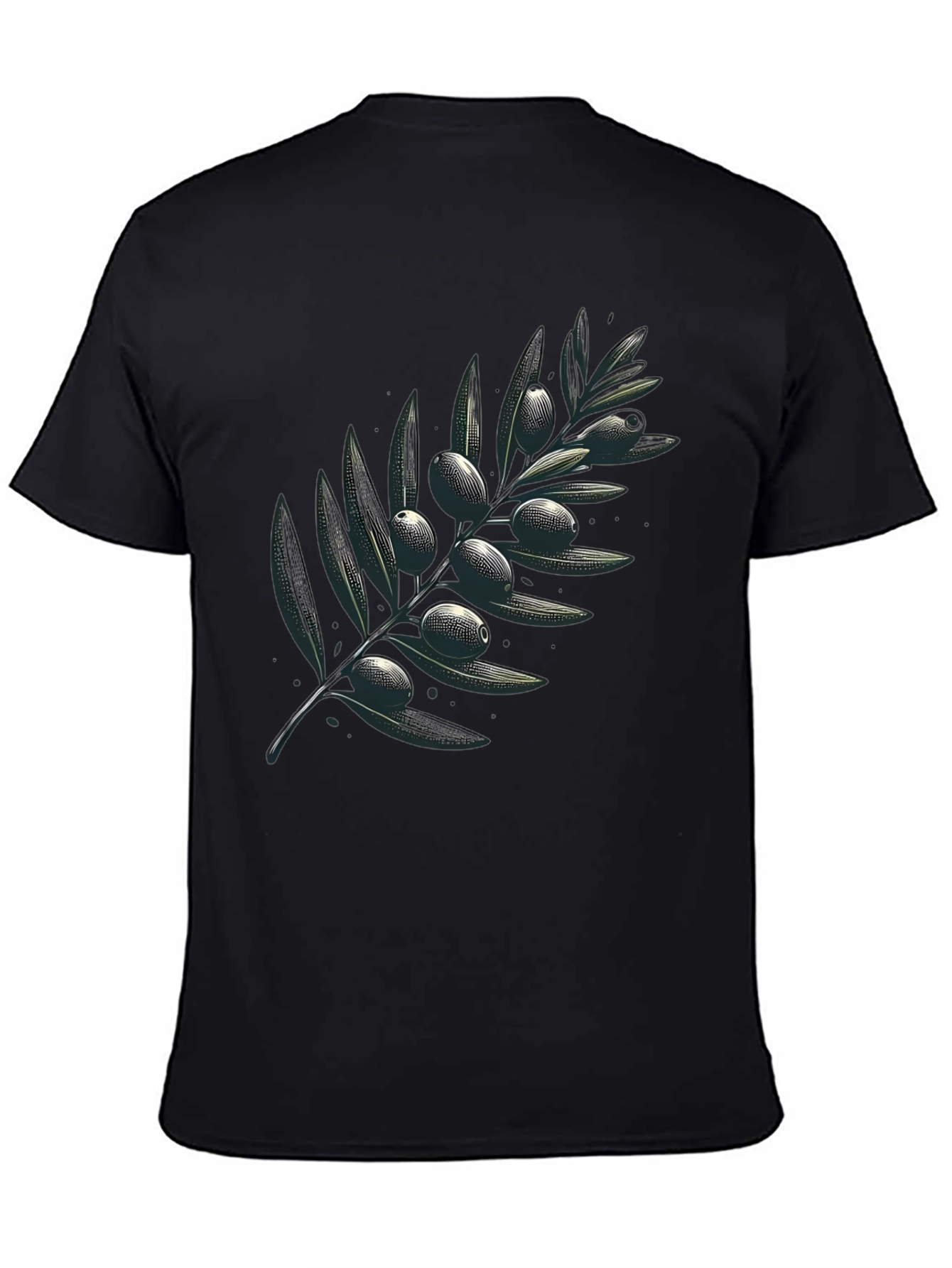 Olive Branch Graphic Black T-Shirt