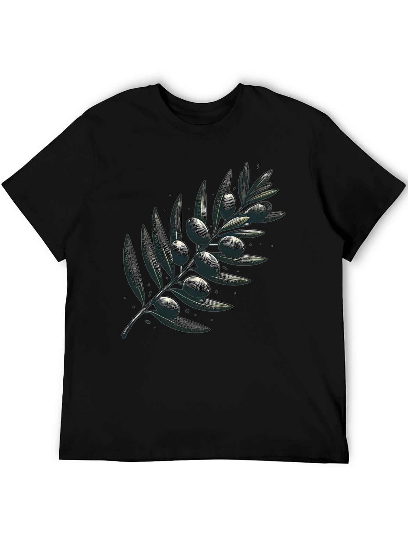 Olive Branch Graphic Black T-Shirt