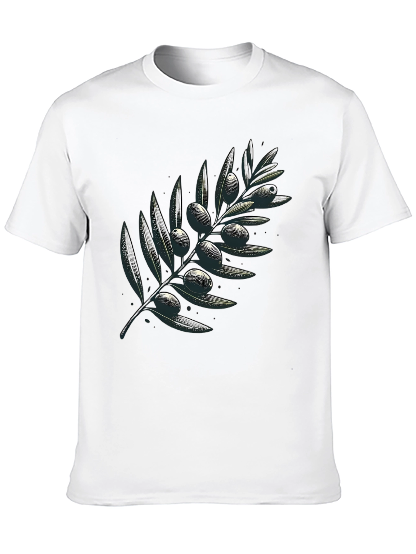 Olive Branch Graphic Black T-Shirt