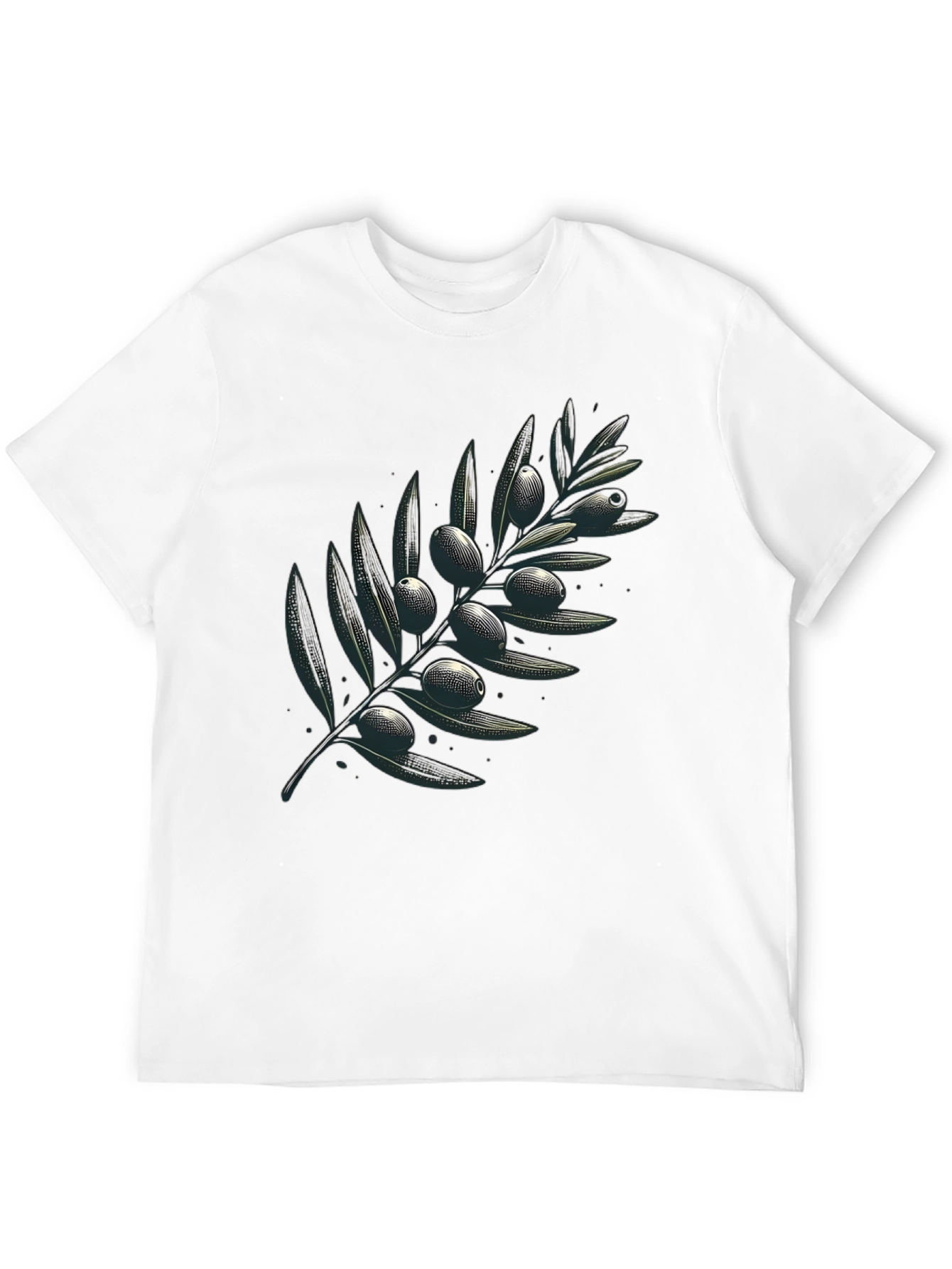 Olive Branch Graphic Black T-Shirt