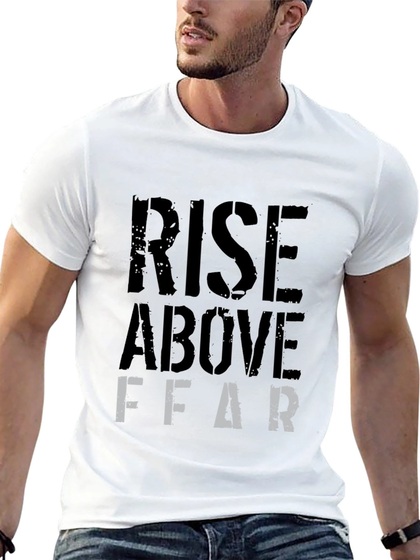 Rise Above Fear Graphic T-Shirt - Black