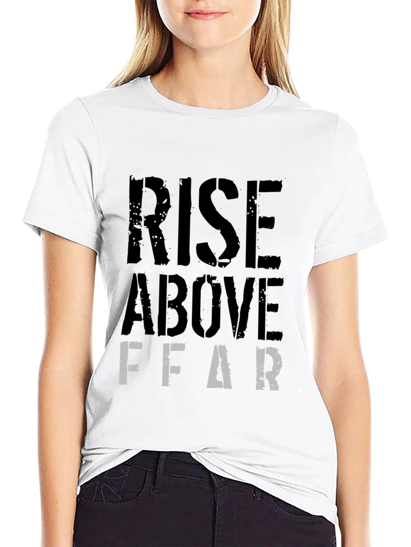Rise Above Fear Graphic T-Shirt - Black