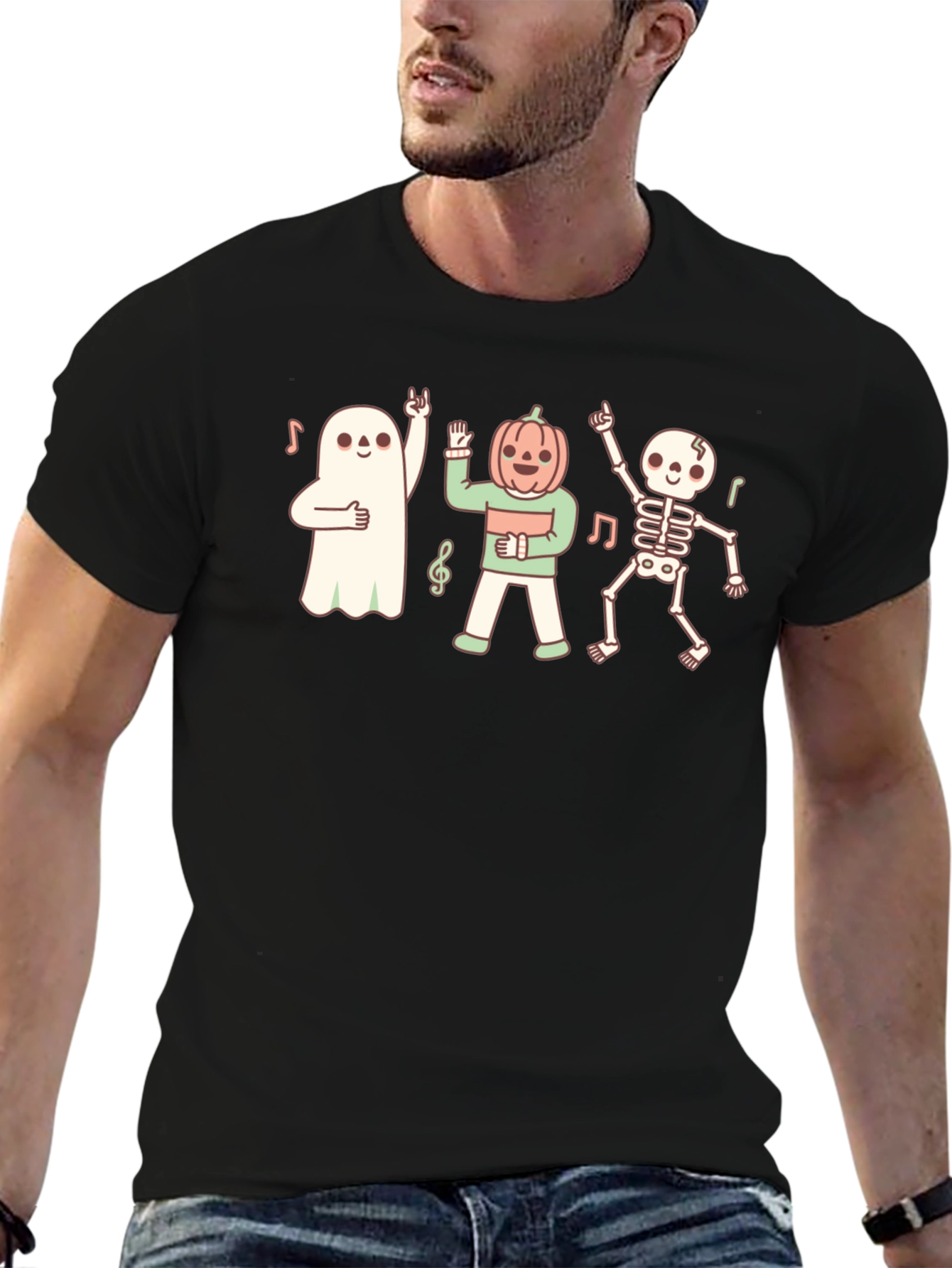 Halloween Party Tee: Ghost Pumpkin Skeleton Fun!