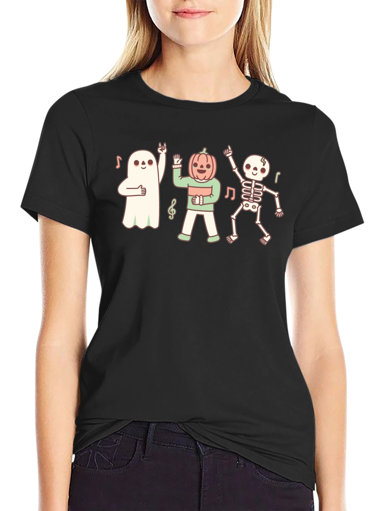 Halloween Party Tee: Ghost Pumpkin Skeleton Fun!