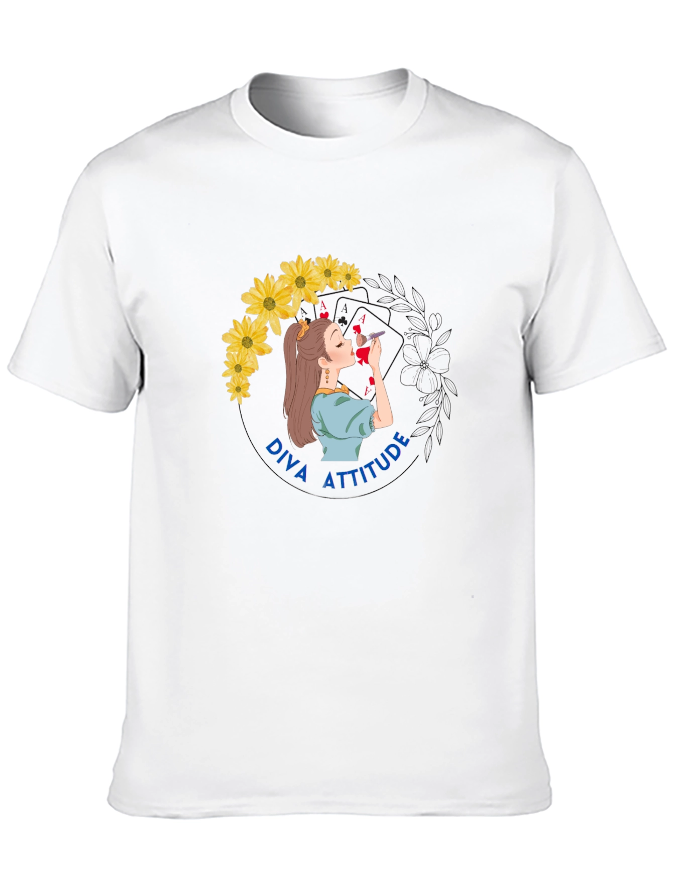 Diva Attitude Graphic Print Black T-Shirt