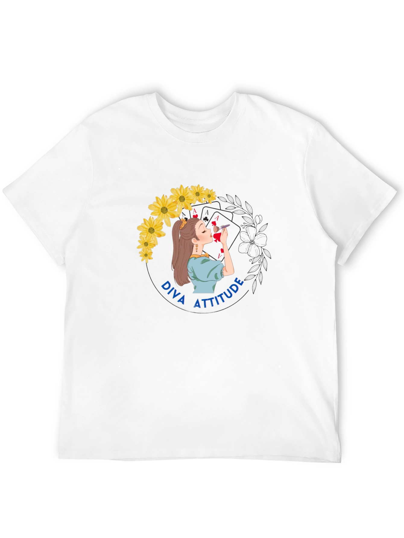 Diva Attitude Graphic Print Black T-Shirt