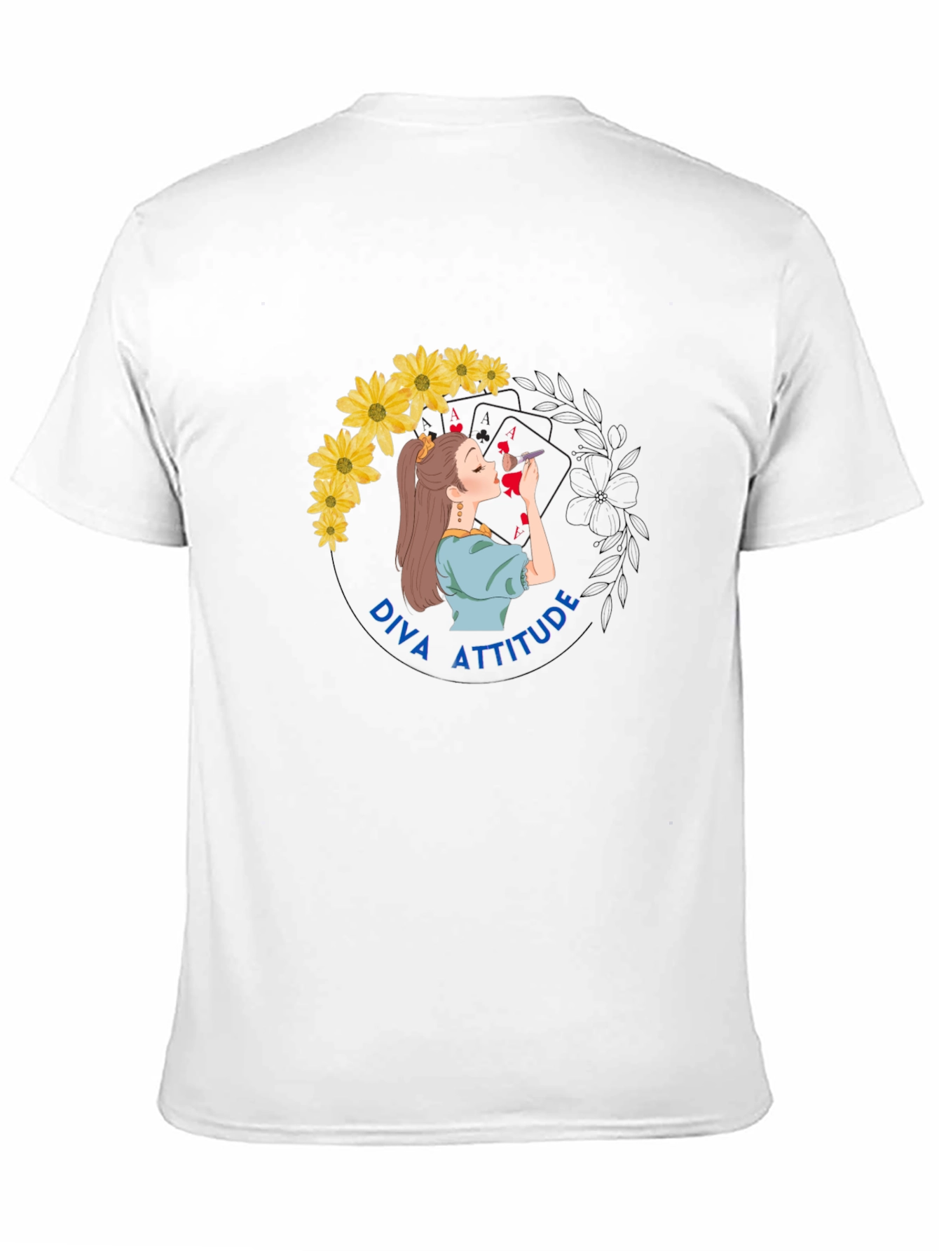 Diva Attitude Graphic Print Black T-Shirt