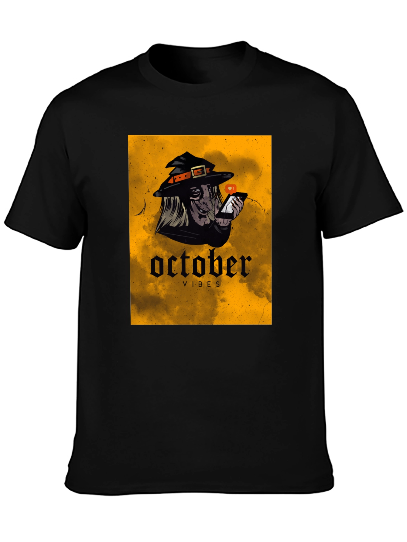 October Vibes Witch T-Shirt - Halloween Style