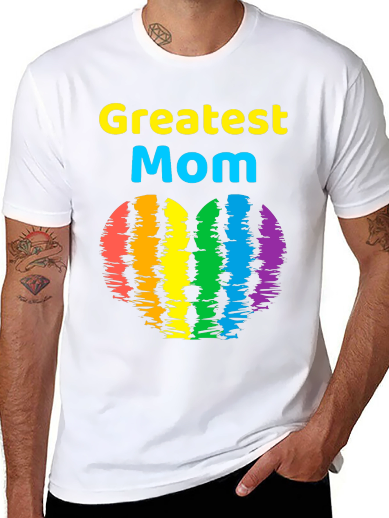Greatest Mom Rainbow Heart T-Shirt