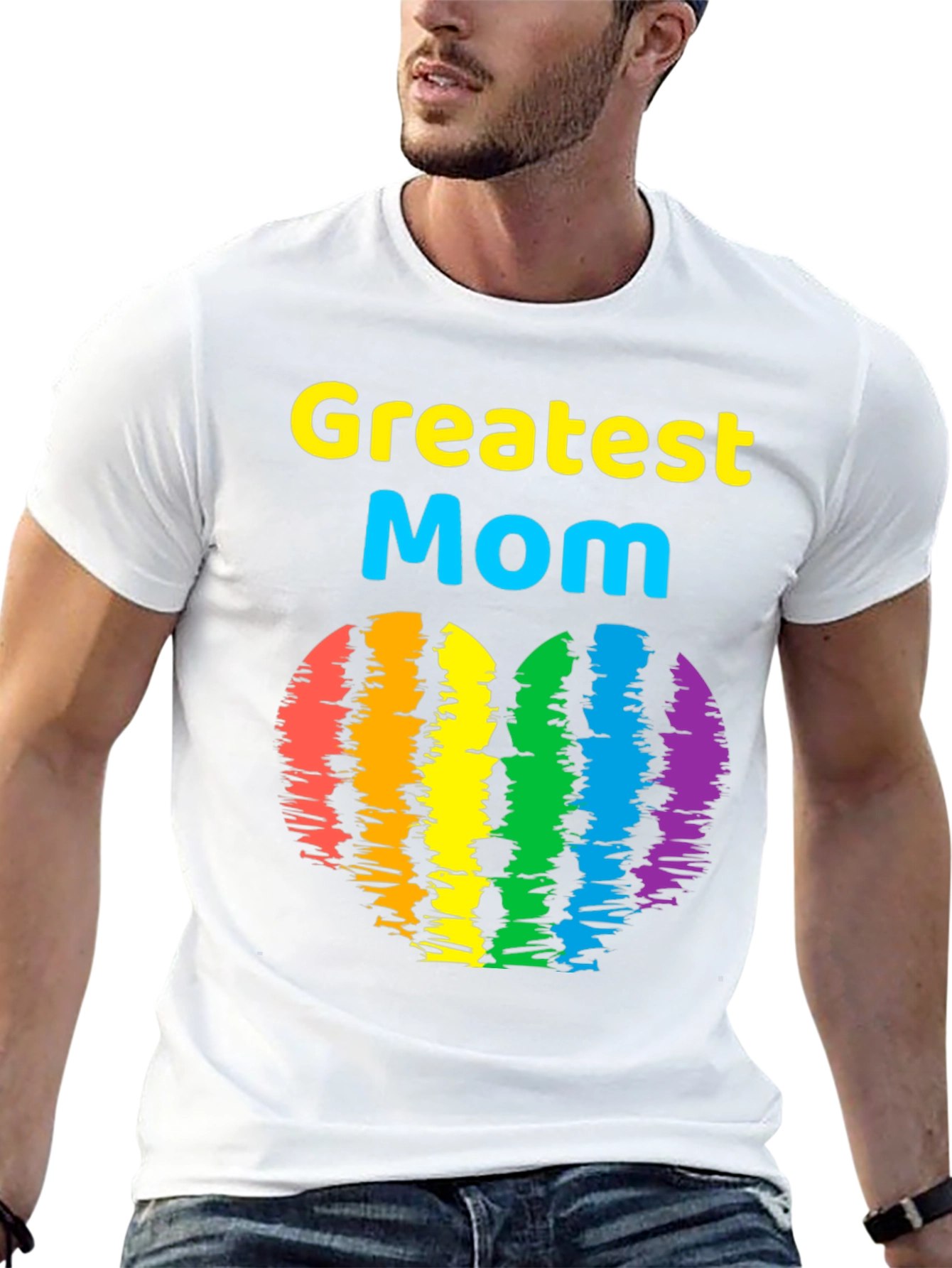 Greatest Mom Rainbow Heart T-Shirt