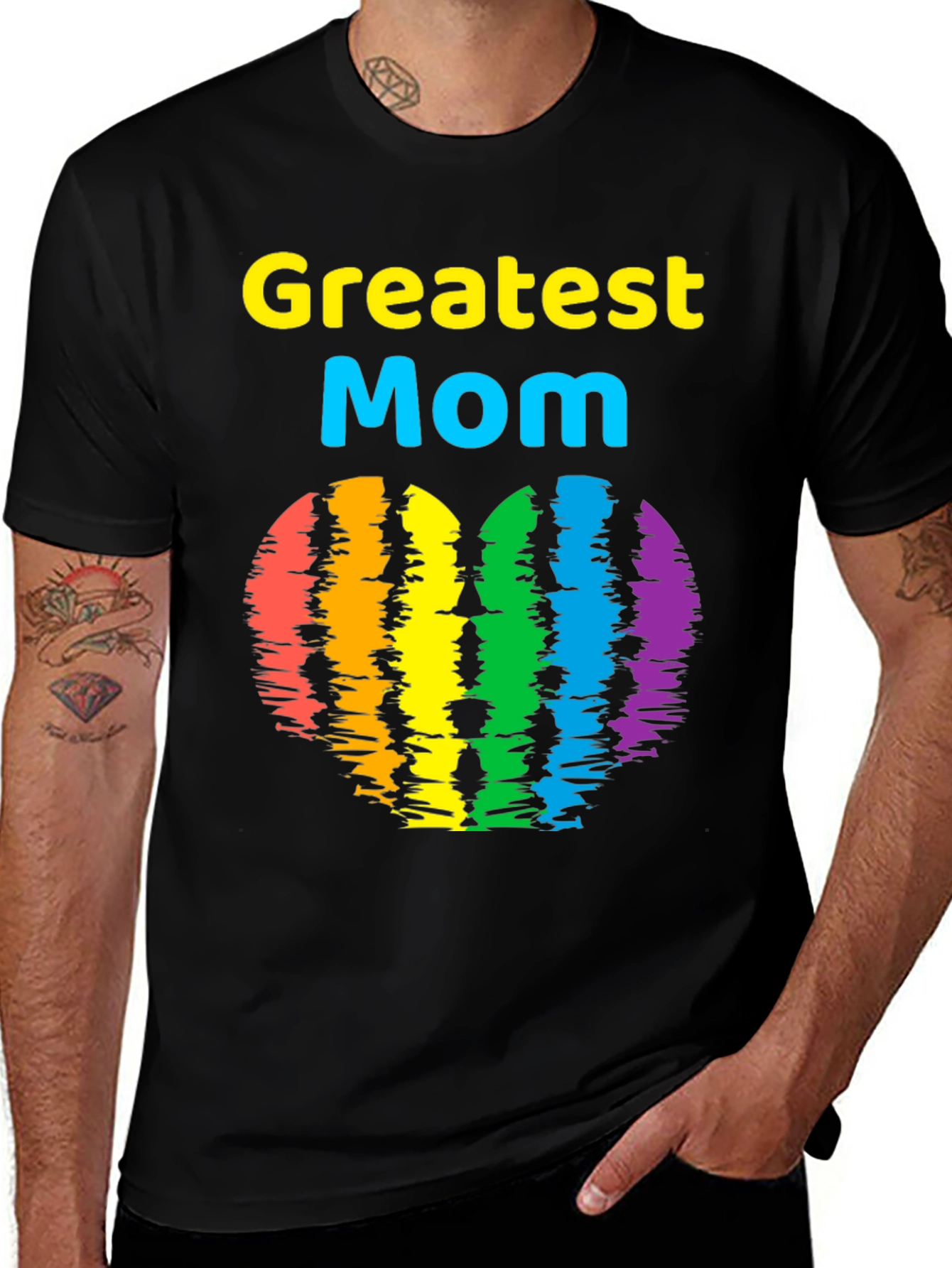 Greatest Mom Rainbow Heart T-Shirt