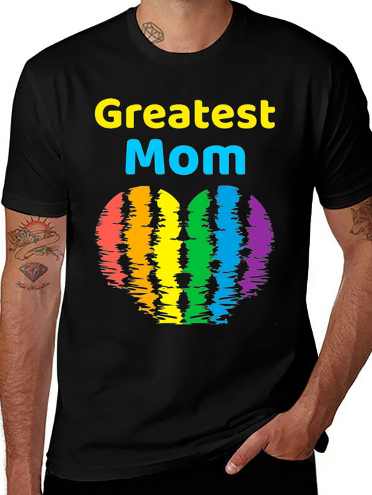 Greatest Mom Rainbow Heart T-Shirt