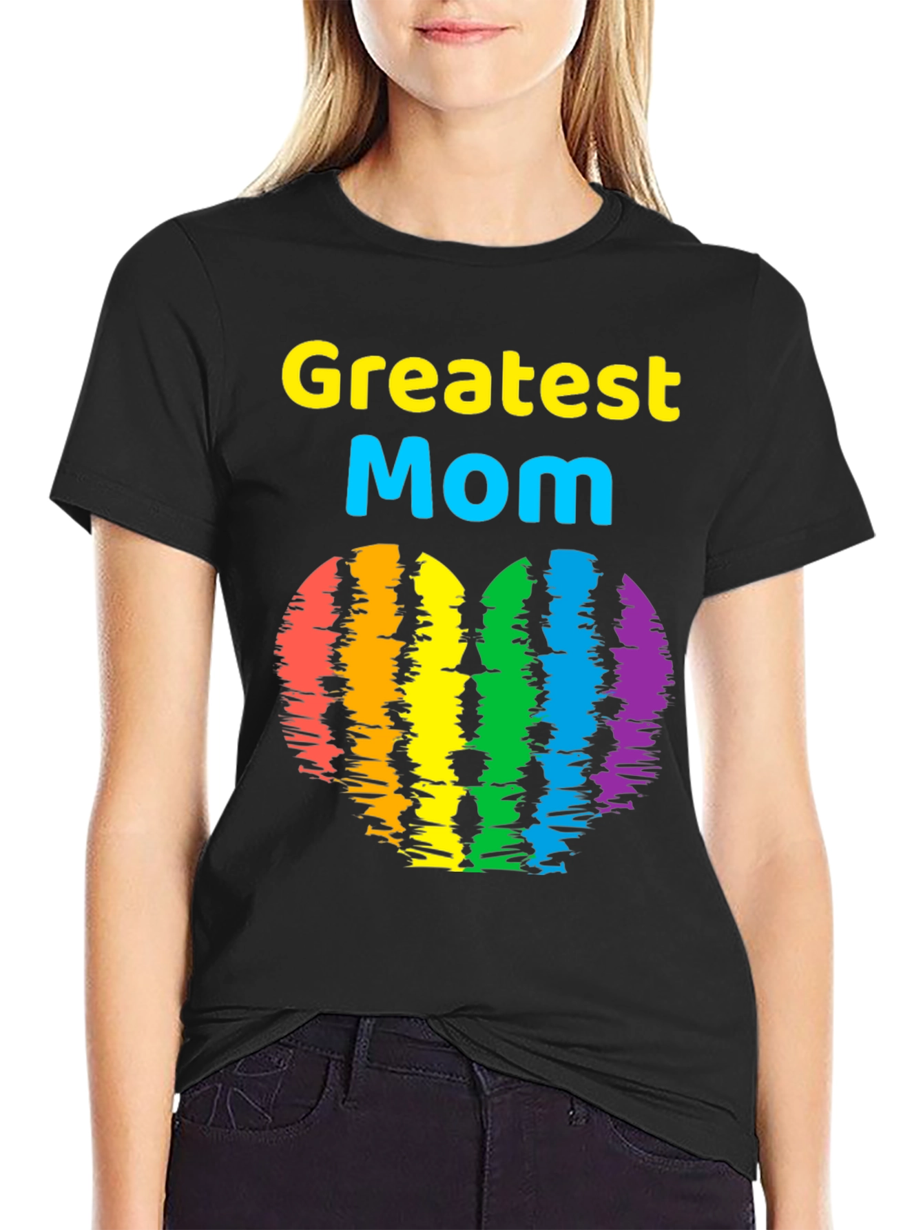 Greatest Mom Rainbow Heart T-Shirt