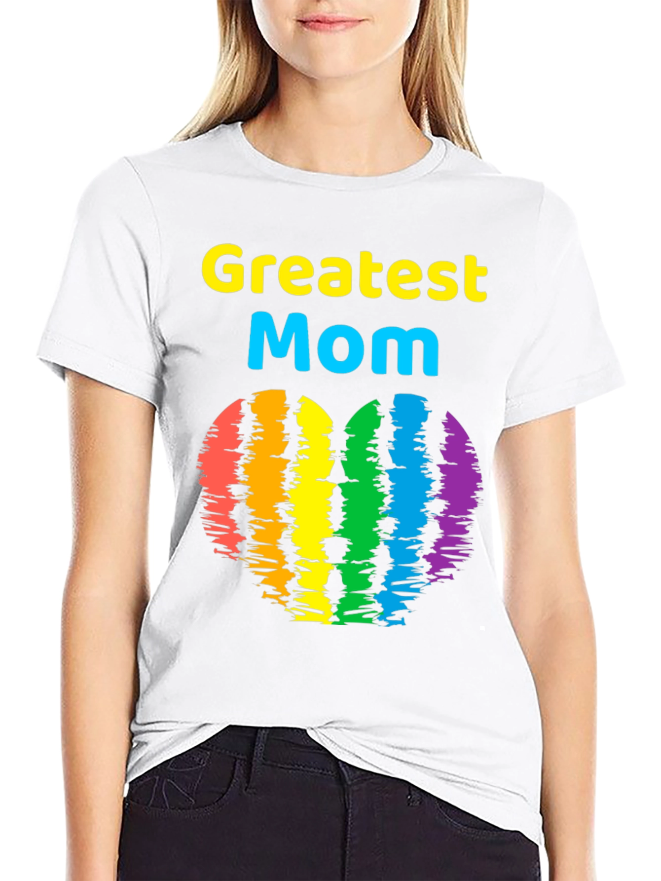 Greatest Mom Rainbow Heart T-Shirt