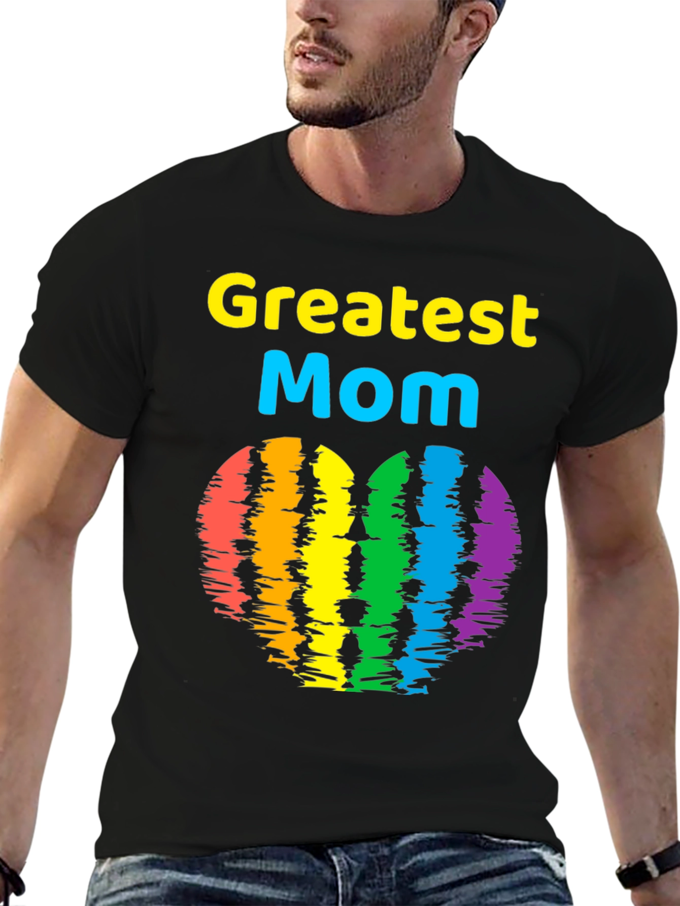 Greatest Mom Rainbow Heart T-Shirt