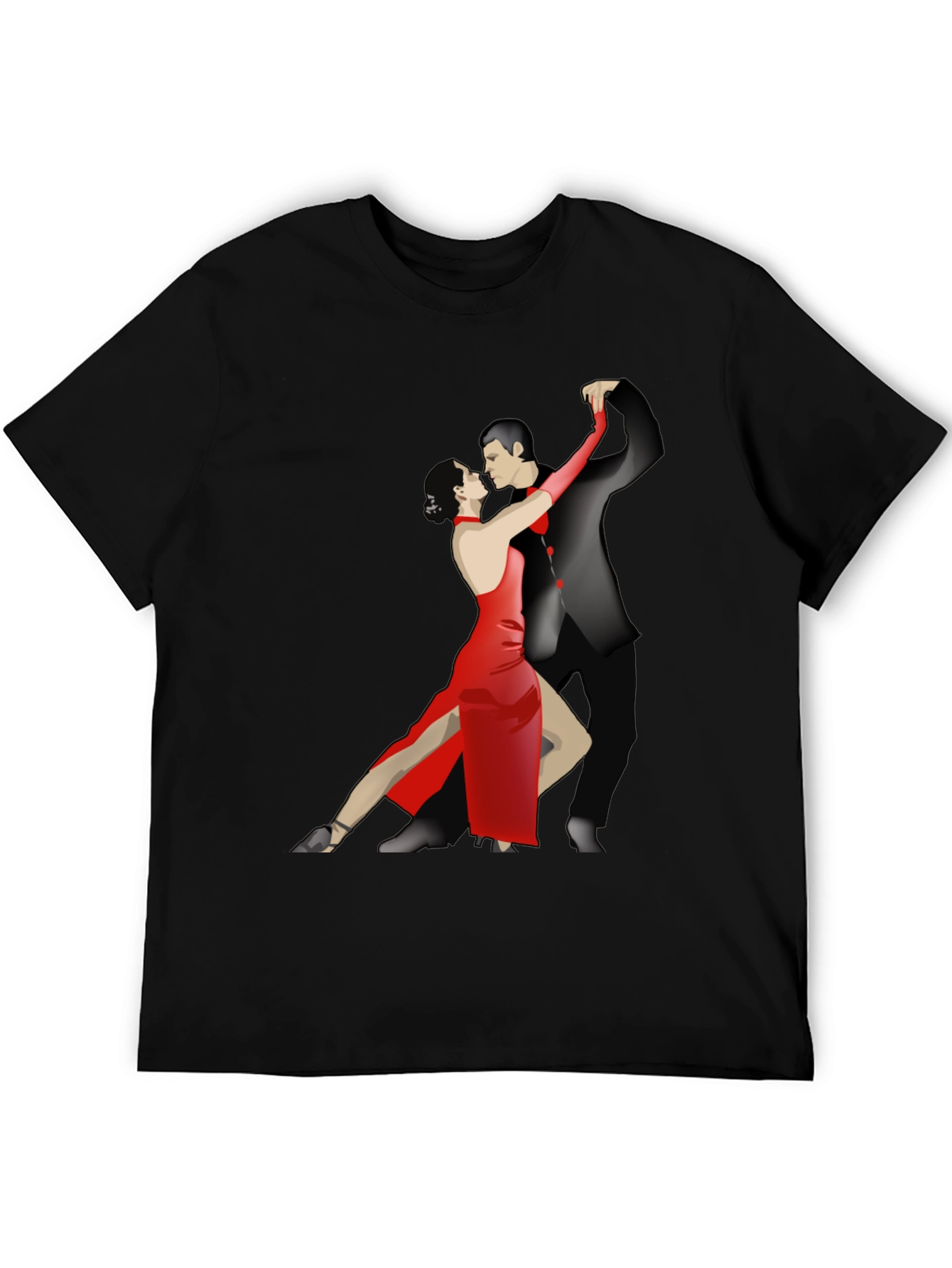 Tango Dance Graphic Tee - Stylish Black T-Shirt