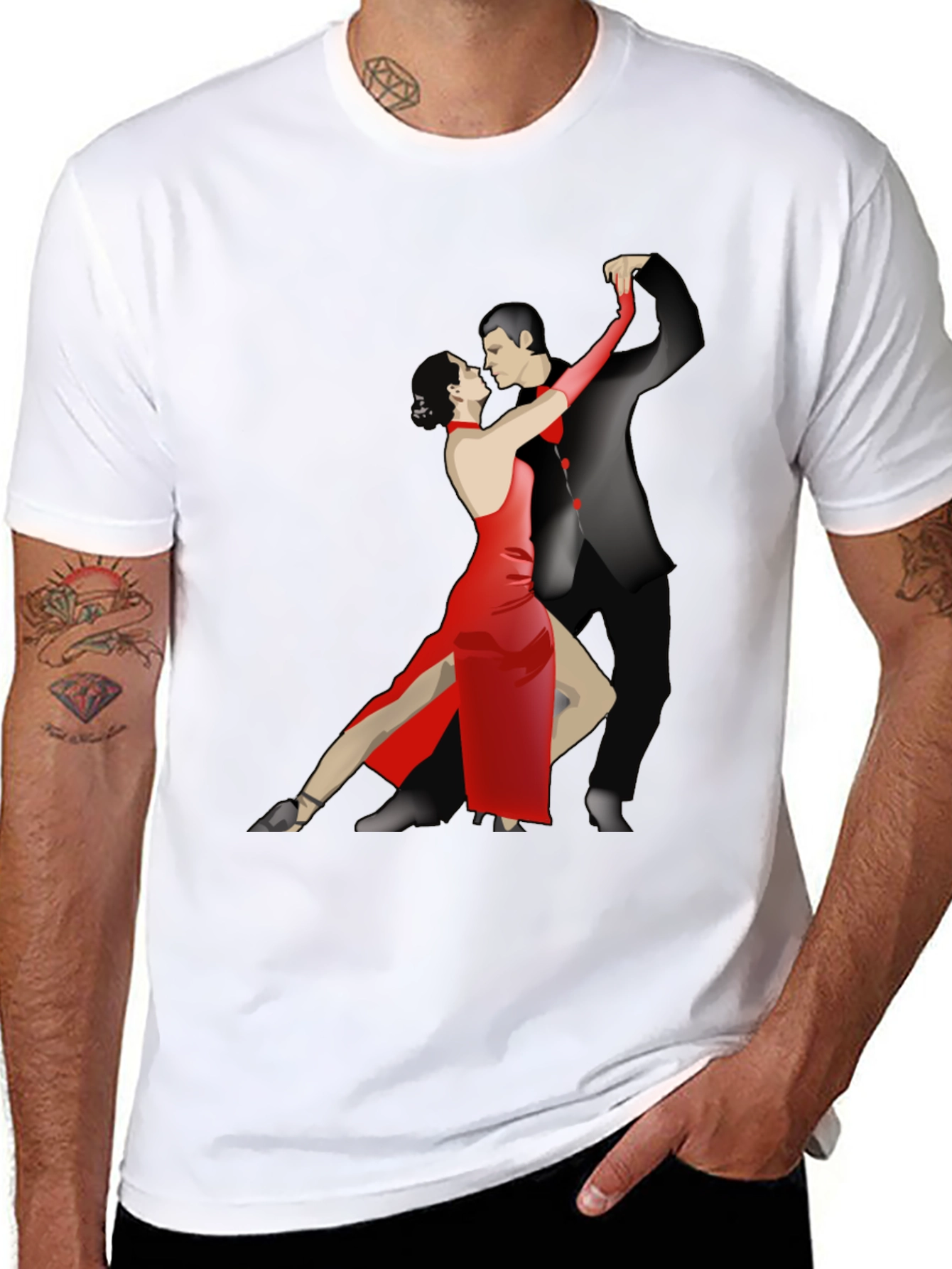 Tango Dance Graphic Tee - Stylish Black T-Shirt