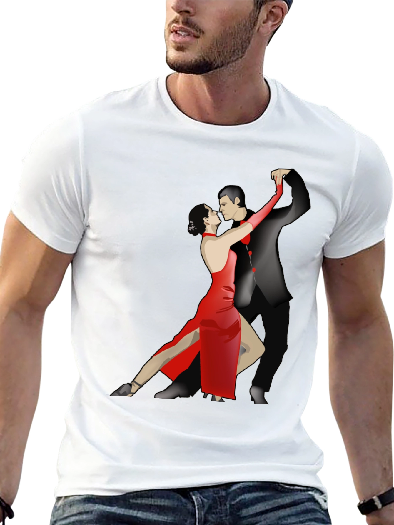 Tango Dance Graphic Tee - Stylish Black T-Shirt