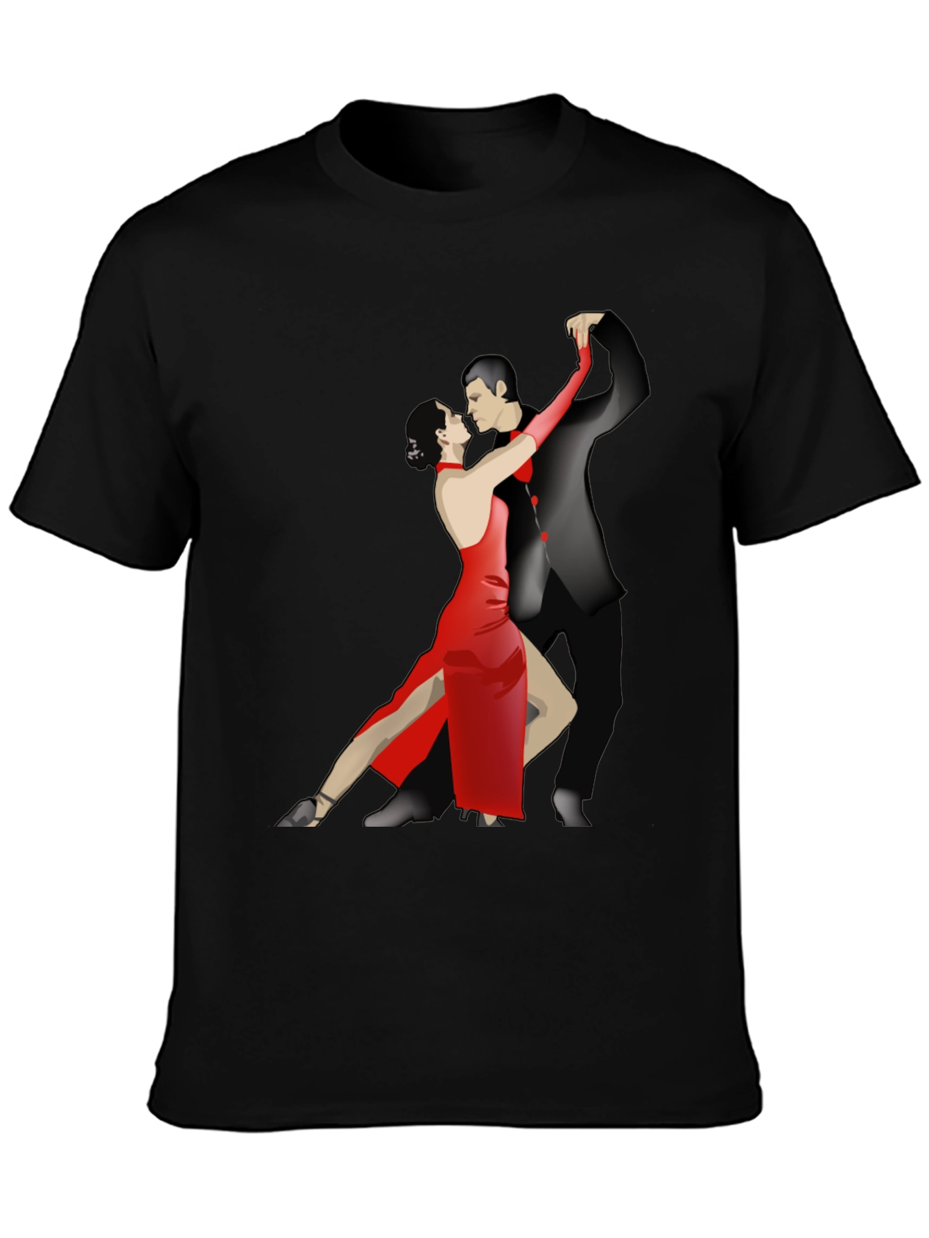 Tango Dance Graphic Tee - Stylish Black T-Shirt