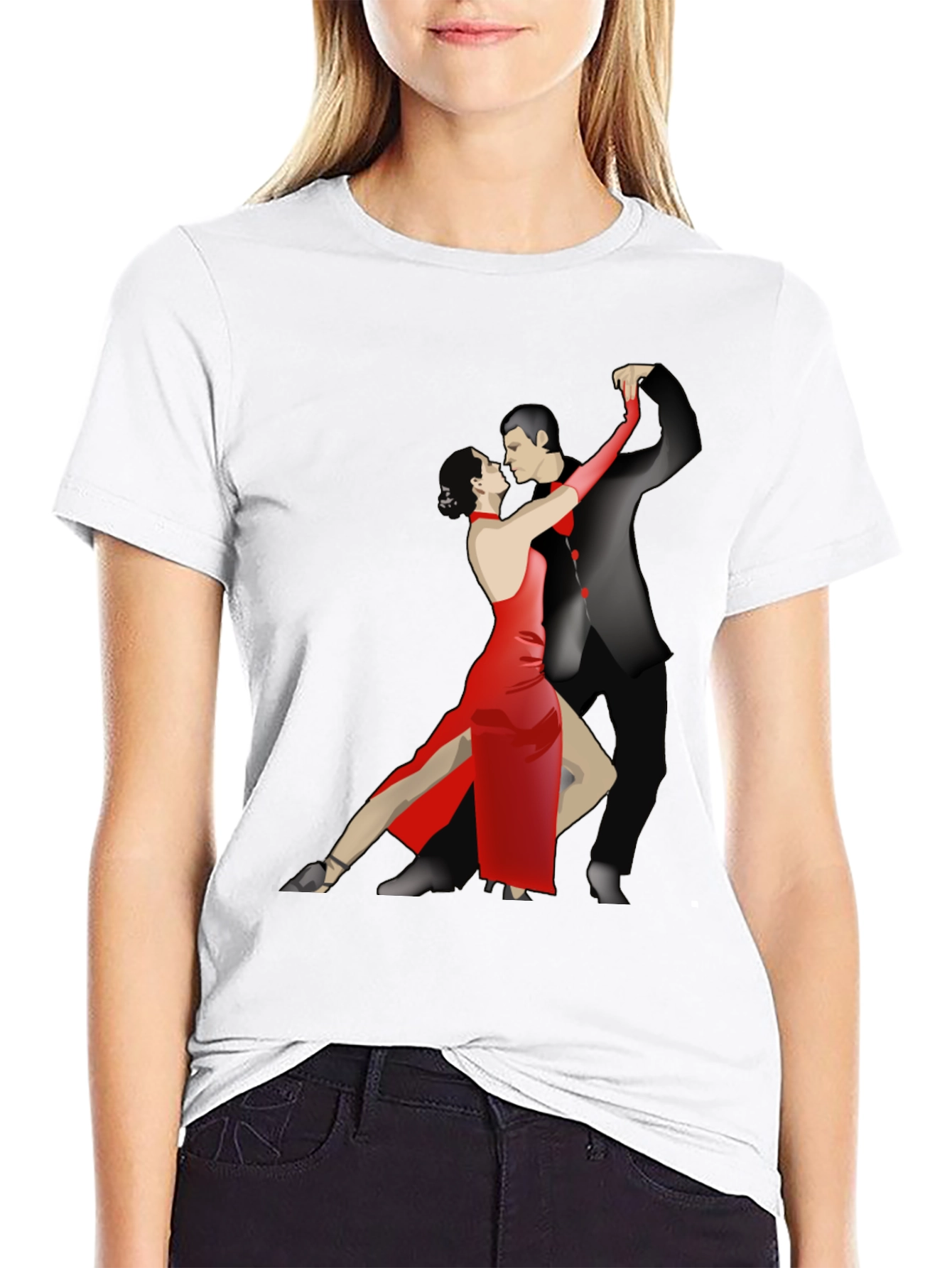 Tango Dance Graphic Tee - Stylish Black T-Shirt