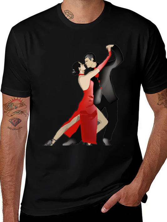 Tango Dance Graphic Tee - Stylish Black T-Shirt