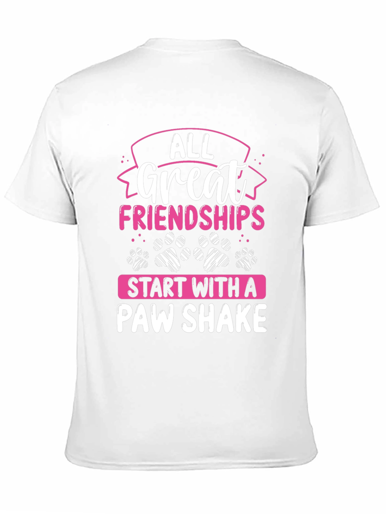 All Great Friendships Paw Shake Black T-Shirt