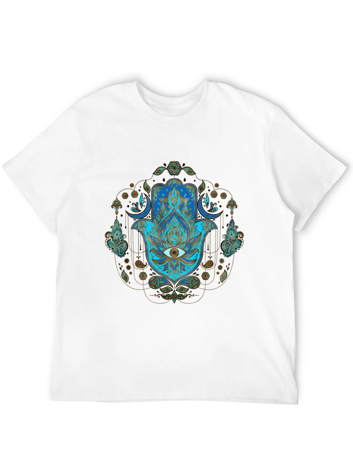 Hamsa Hand Graphic Print Tee - Spiritual Protection T-Shirt