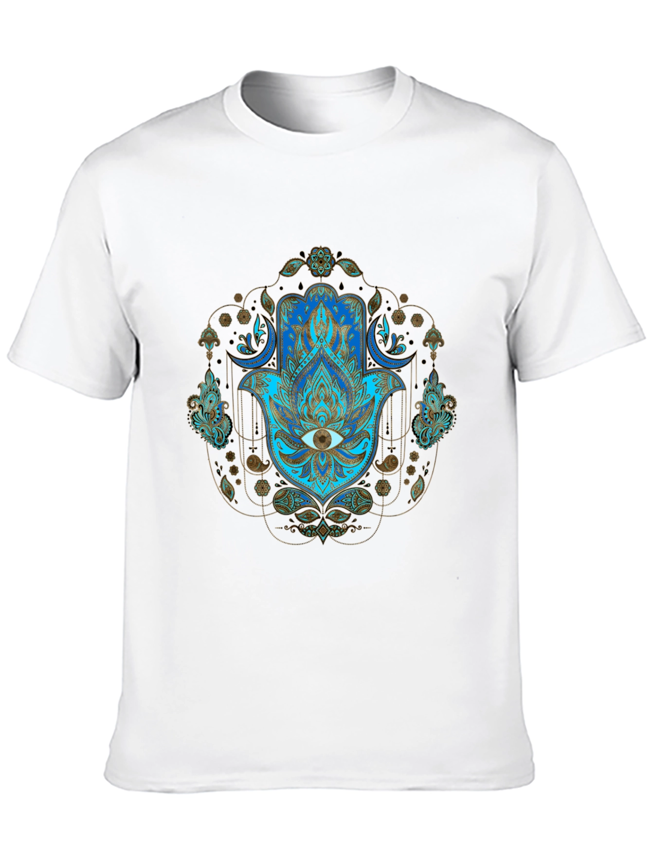 Hamsa Hand Graphic Print Tee - Spiritual Protection T-Shirt