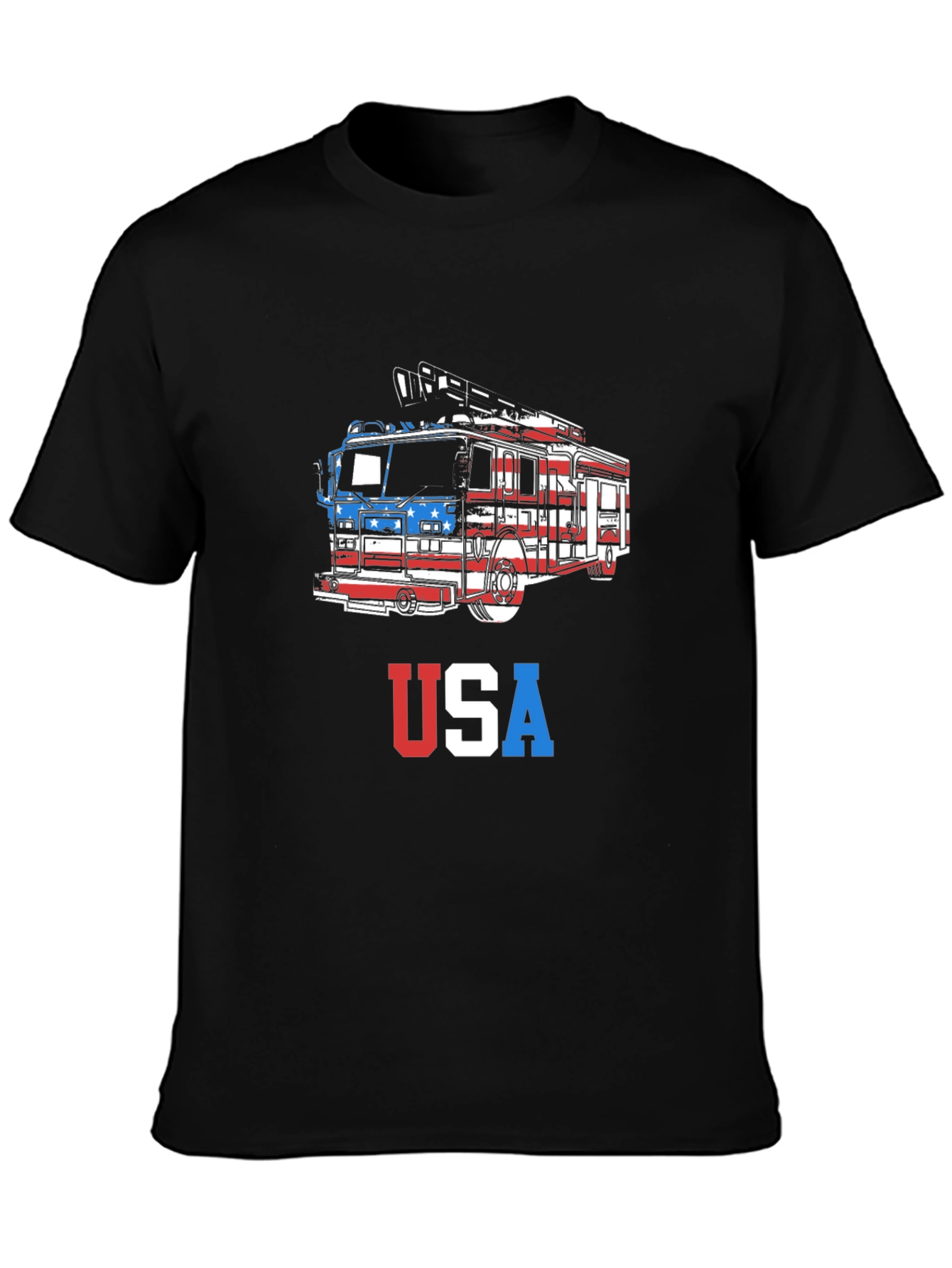 USA Firetruck Patriotic T-Shirt