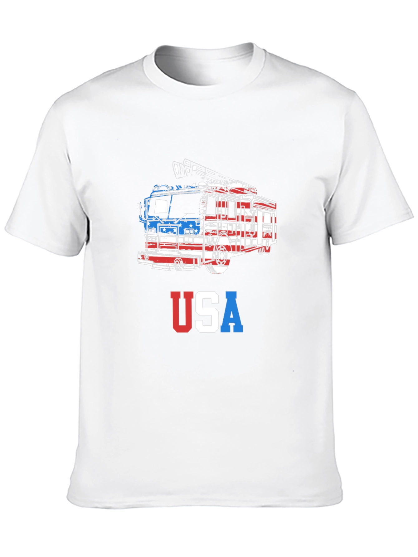 USA Firetruck Patriotic T-Shirt
