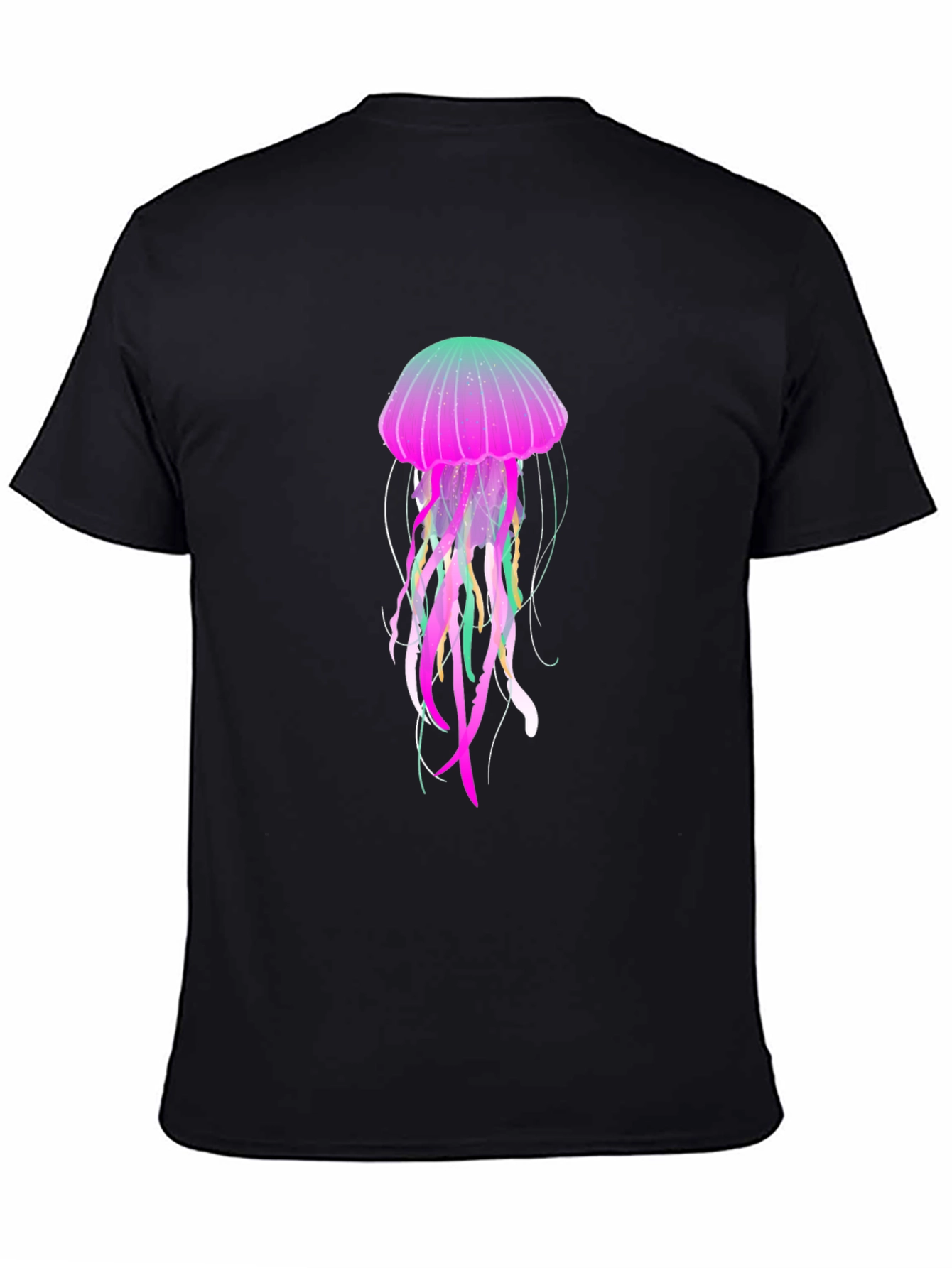 Neon Jellyfish Graphic Black T-Shirt