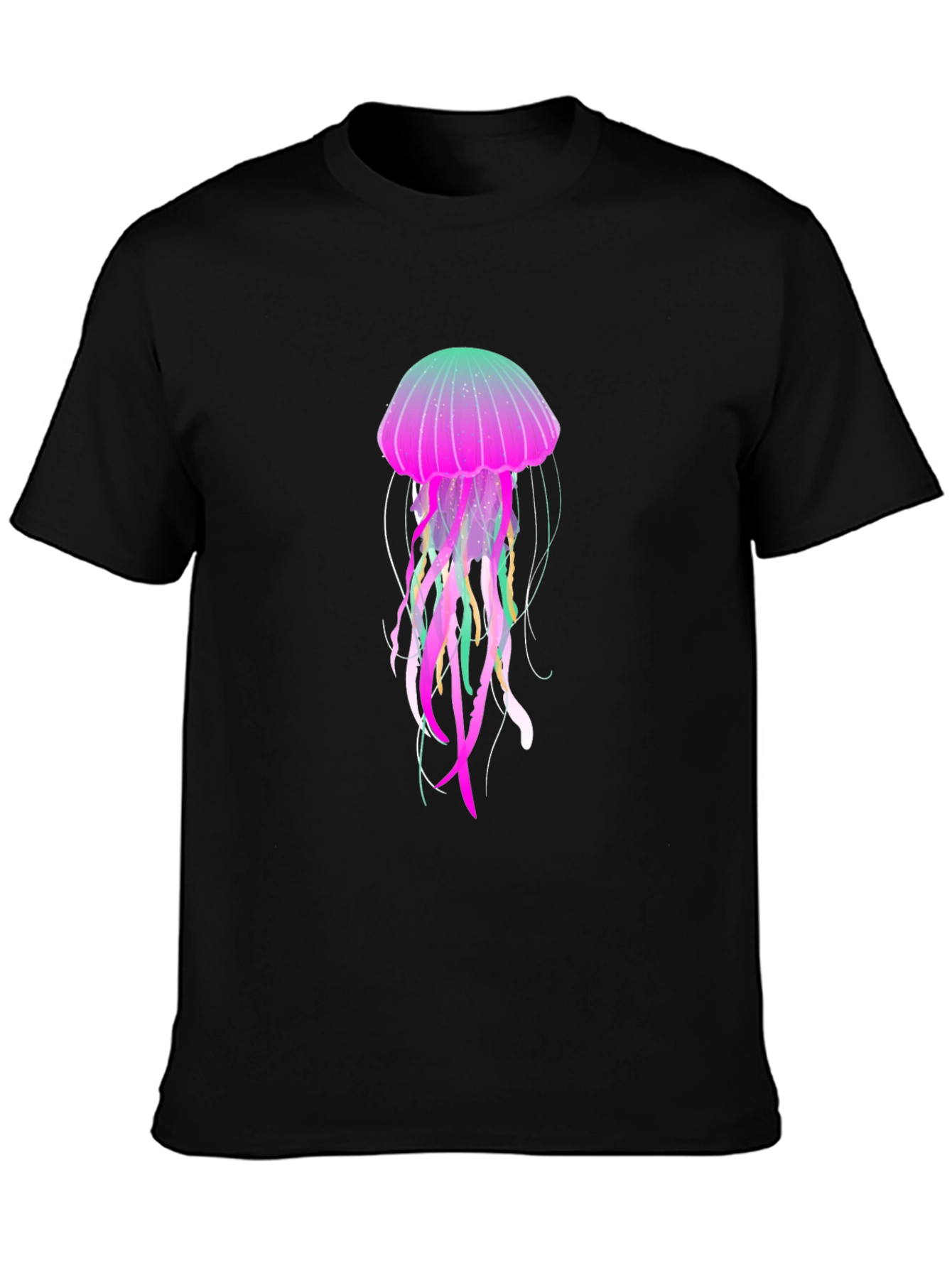 Neon Jellyfish Graphic Black T-Shirt